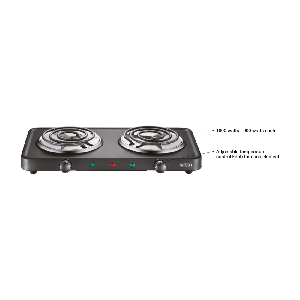 Table de cuisson portative double Salton - Noir