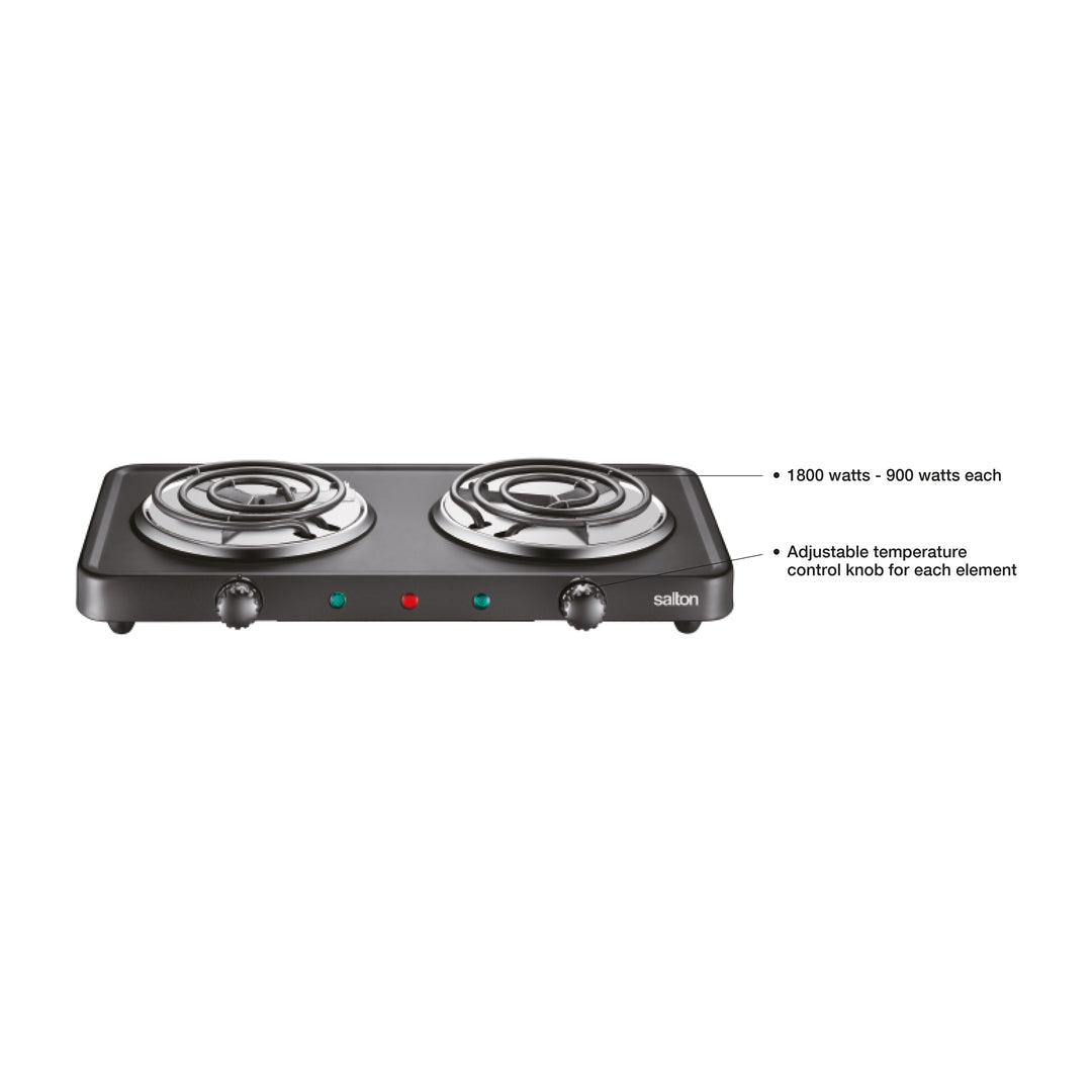 Table de cuisson portative double Salton - Noir