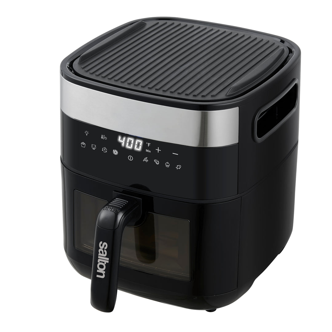 Salton Flip and Cook Friteuse à air, grill et déshydrateur 3 en 1 5,5 L - Fenêtre de visualisation