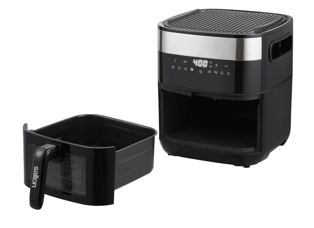 Salton Flip and Cook Friteuse à air, grill et déshydrateur 3 en 1 5,5 L - Fenêtre de visualisation