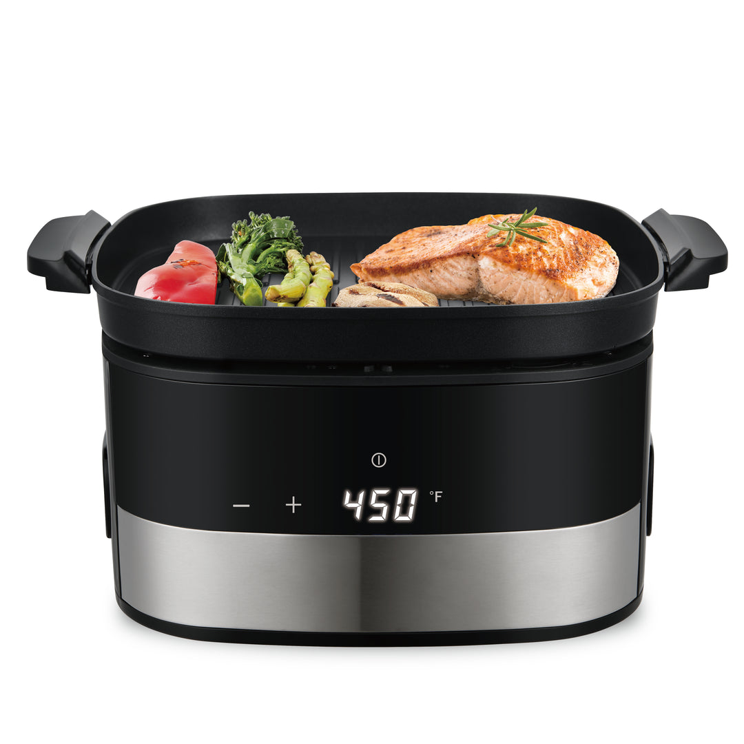 Salton Flip and Cook Friteuse à air, grill et déshydrateur 3 en 1 5,5 L - Fenêtre de visualisation