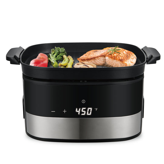 Salton Flip and Cook Friteuse à air, grill et déshydrateur 3 en 1 5,5 L - Fenêtre de visualisation