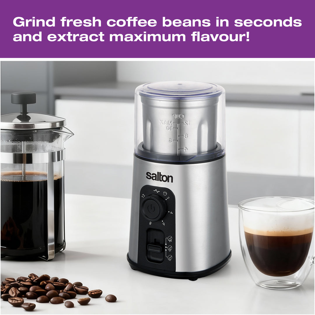 Moulin à café intelligent en acier inoxydable Salton