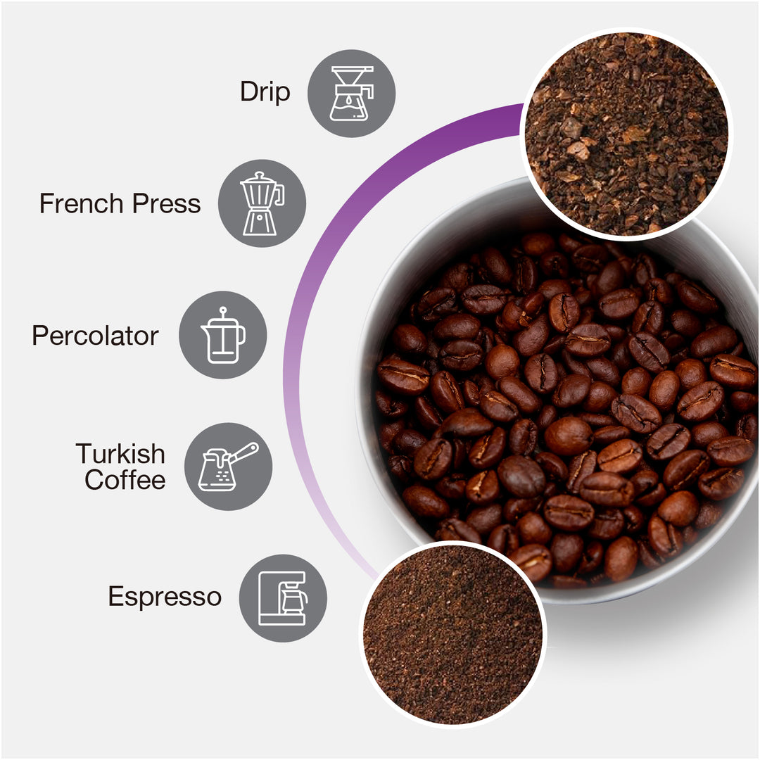 Moulin à café intelligent en acier inoxydable Salton