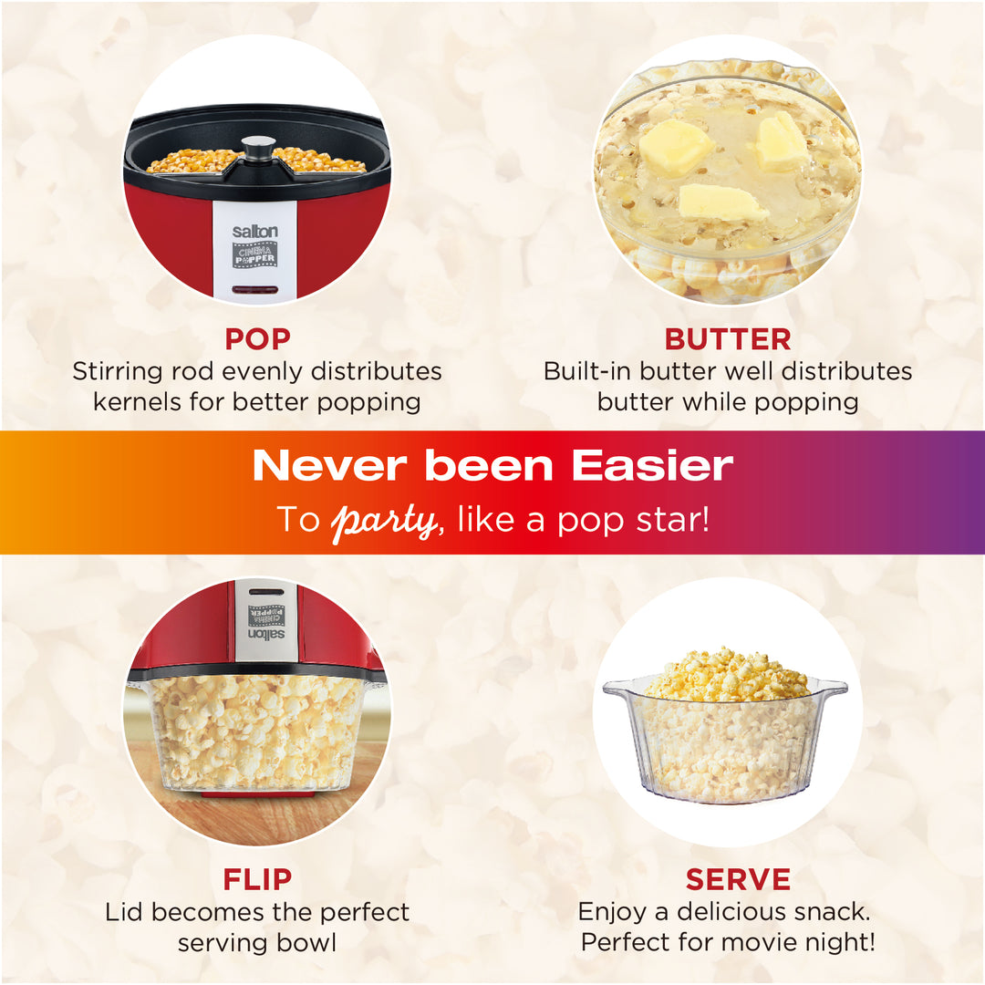 Salton Cinema Stir Popper Popcorn Maker