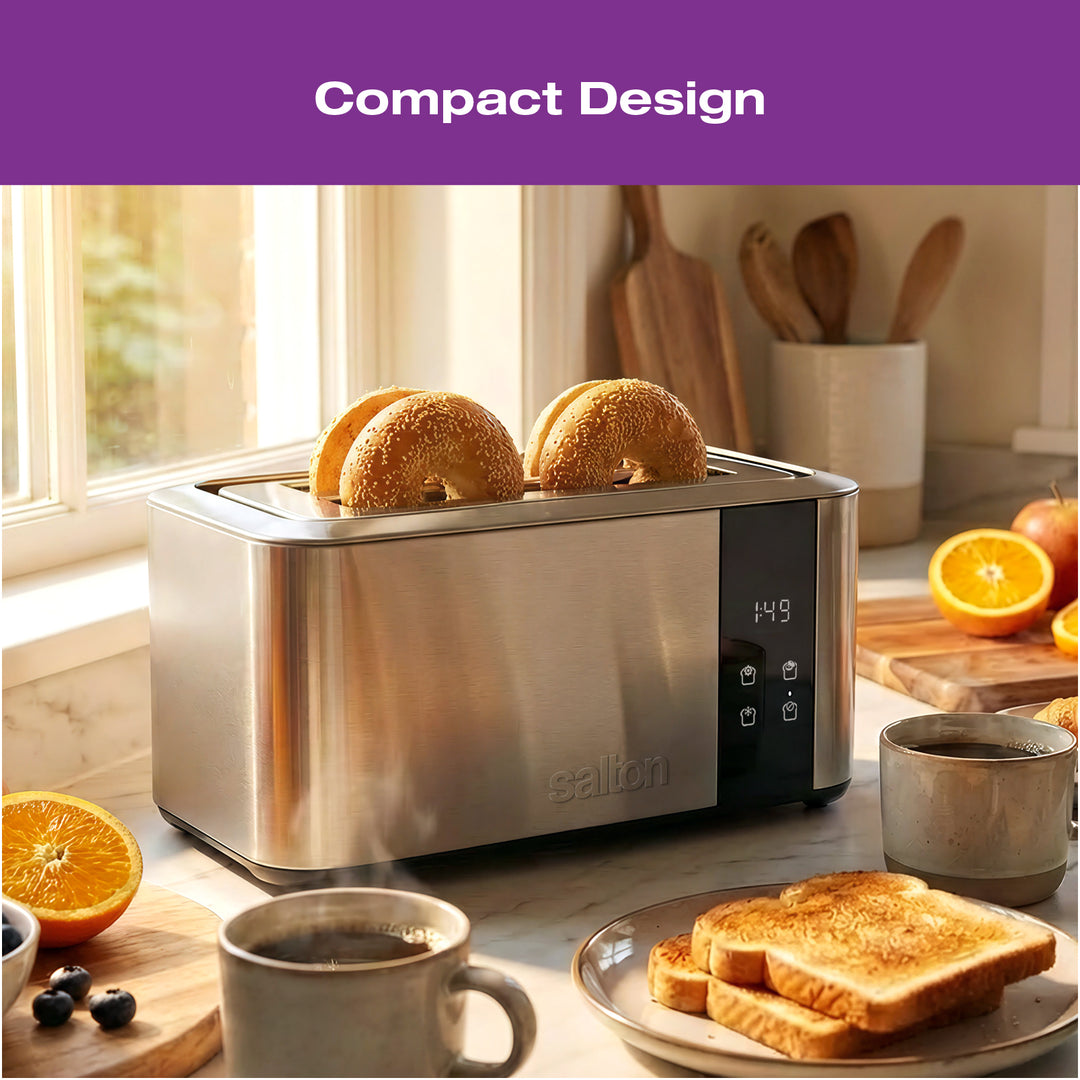 Grille-pain numérique à fente longue Salton – 4 tranches