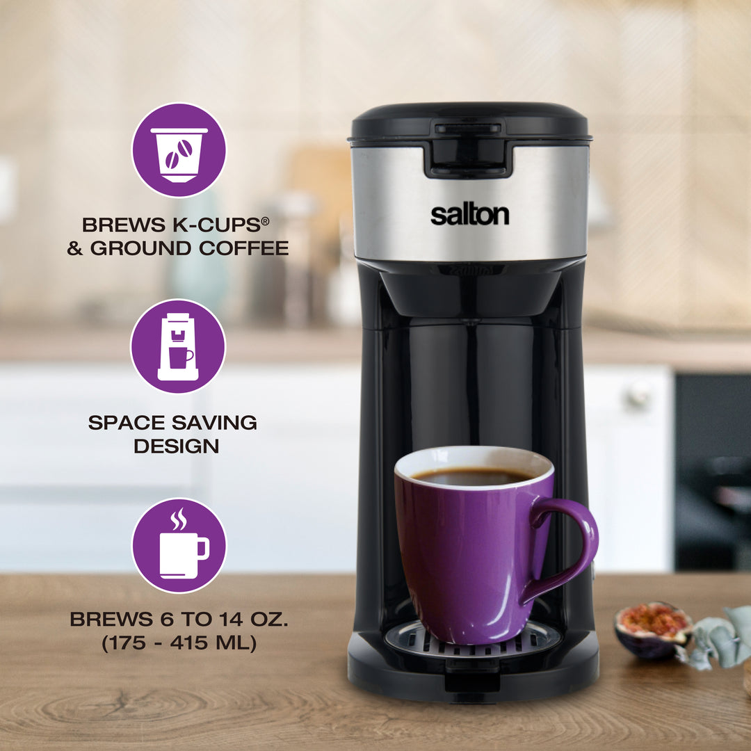 Salton 2-in-1 Single Serve Coffee Maker