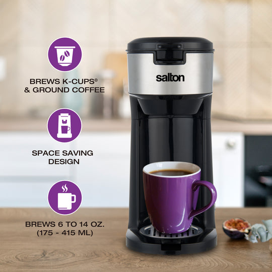 Salton 2-in-1 Single Serve Coffee Maker