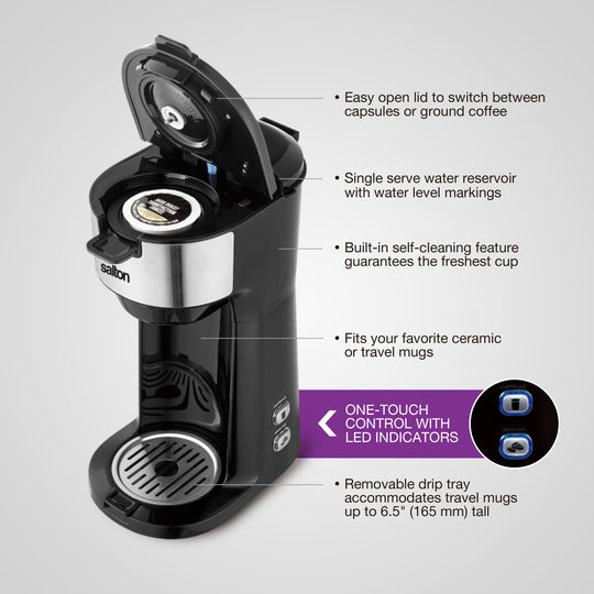 Salton 2-in-1 Single Serve Coffee Maker