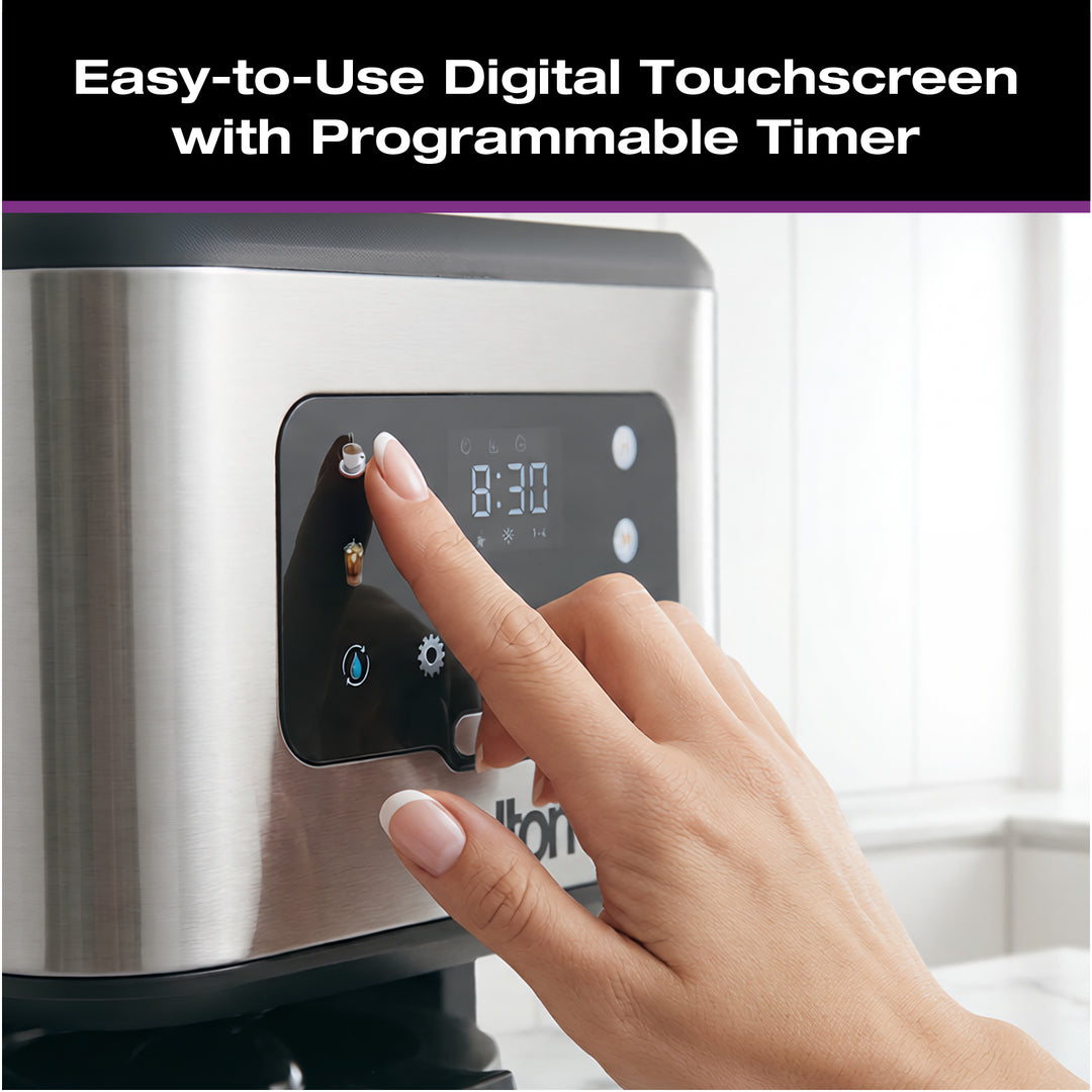 Cafetière numérique Salton en acier inoxydable – 14 tasses