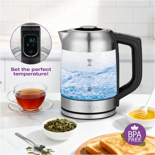 Bouilloire à température contrôlée Salton - 1,7 L/Qt (comprend un infuseur à thé en prime !)