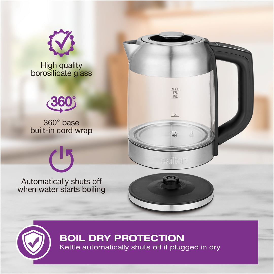 Bouilloire à température contrôlée Salton - 1,7 L/Qt (comprend un infuseur à thé en prime !)