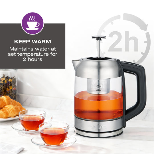 Bouilloire à température contrôlée Salton - 1,7 L/Qt (comprend un infuseur à thé en prime !)