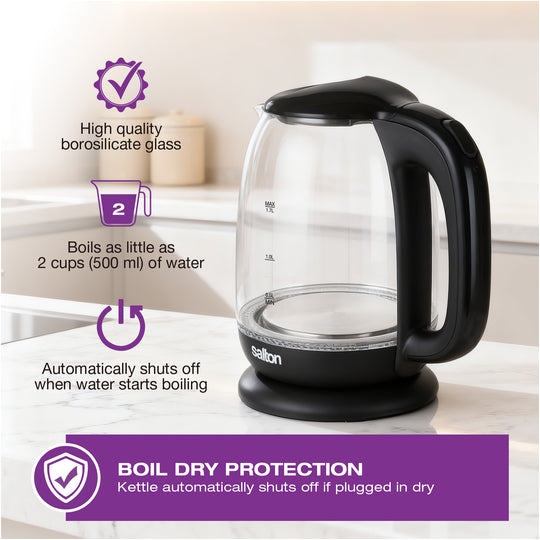 Salton Cordless Electric Glass Kettle - 1.7L