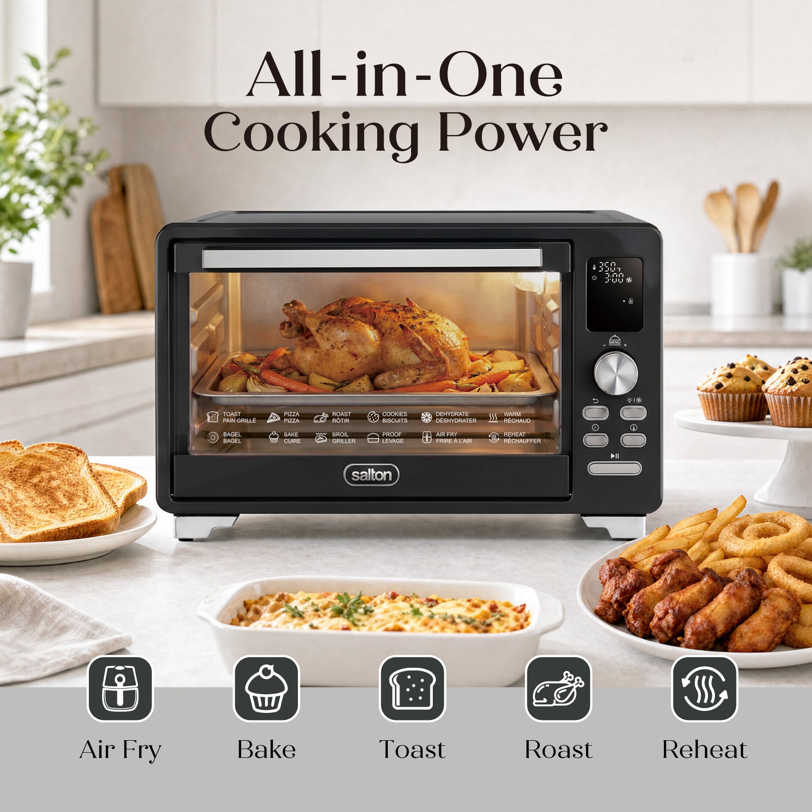 Salton NuRetro Digital Air Fryer Toaster Oven