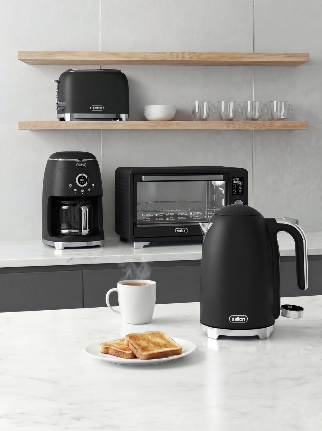 Pack complet NuRetro – Cafetière, bouilloire, grille-pain et four à friteuse à air chaud