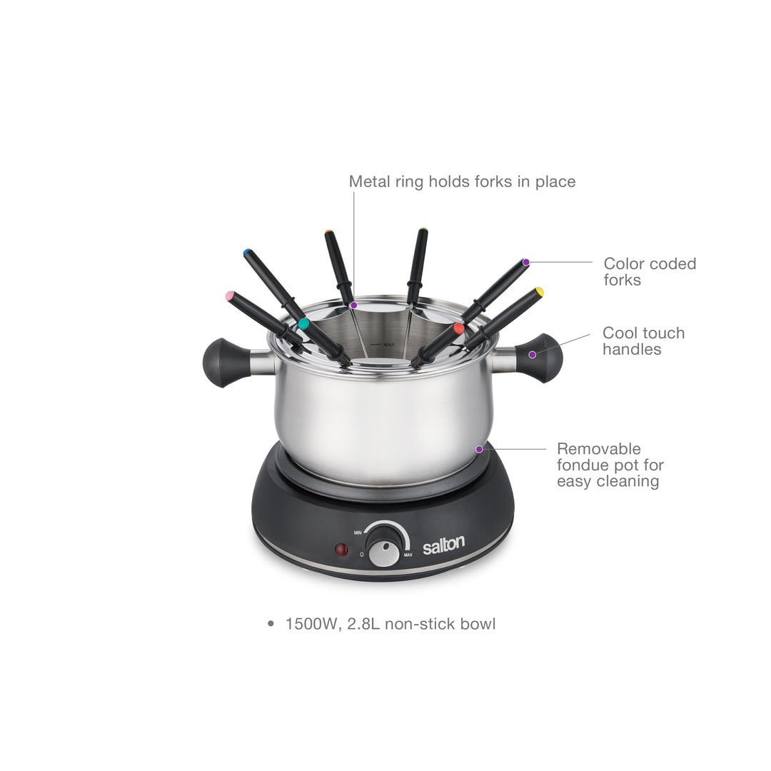 Salton Fondue Set - Stainless Steel