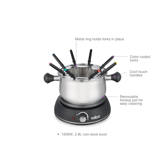 Salton Fondue Set - Stainless Steel