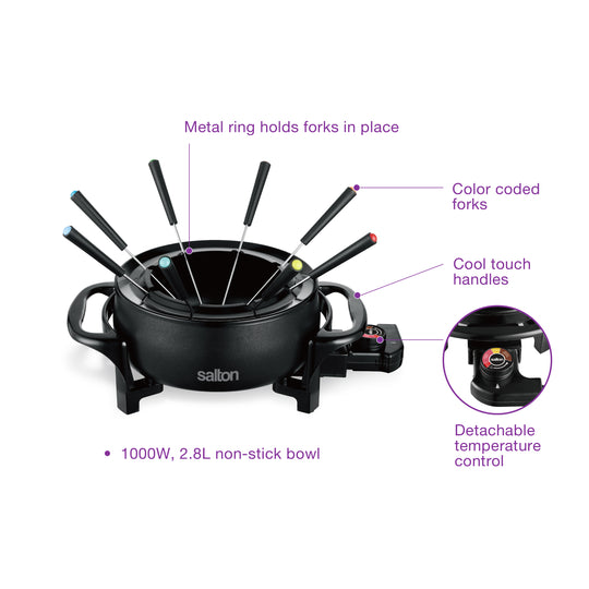 Salton Fondue Set - Black