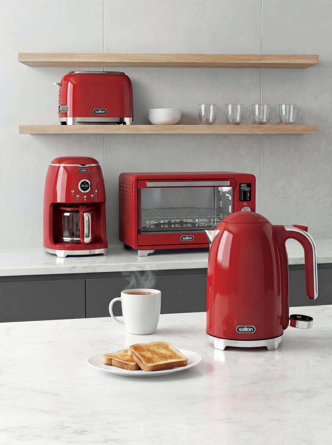 Pack complet NuRetro – Cafetière, bouilloire, grille-pain et four à friteuse à air chaud