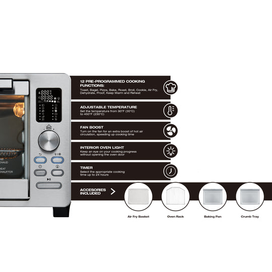 Four grille-pain à convection numérique Salton ConvectiFry avec friture à l'air libre - 23 L/ 24 QT